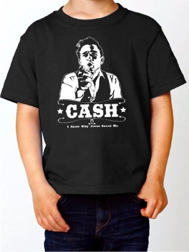 BIGTIME.de Kinder T-Shirt Johnny Cash Walk The Line Kult Fan Fun Shirt schwarz E128-kids Gr. 104 von BIGTIME.de
