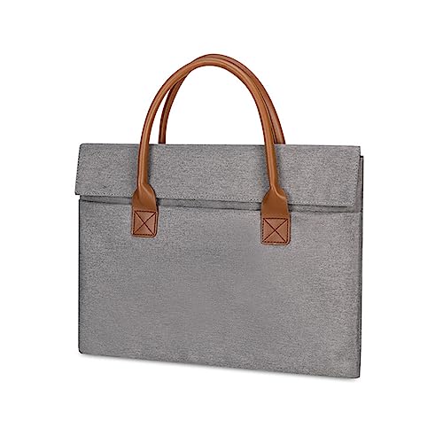 Tragbare Laptoptasche, einfache Business-Handtasche, große Kapazität, Herren-Handtasche, Aufbewahrungstasche für 13-15-Zoll-Laptops, grau von BIGULA