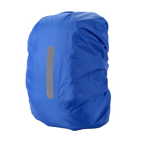 Wasserdichter Rucksacküberzug mit reflektierendem Streifen für Outdoor-Wanderungen, Reiten, blau von BIGULA