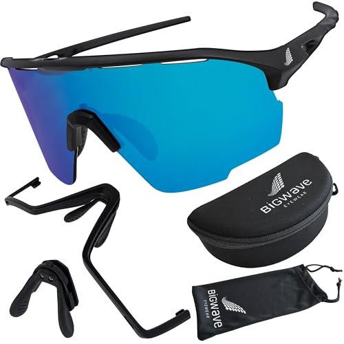 BIGWAVE 906 Sportbrille Schnelle Brille Fahrradbrille Sonnenbrille für Damen und Herren UV400 mit blau verspiegeltem, polarisierten Gläsern im Shield-Design. Anti-Beschlags-Beschichtung BIGWAVE 906 Sportbrille Schnelle Brille Fahrradbrille Sonnenbrille für Damen und Herren UV400 mit blau verspiegeltem, polarisierten Gläsern im Shield-Design. Anti-Beschlags-Beschichtung von BIGWAVE