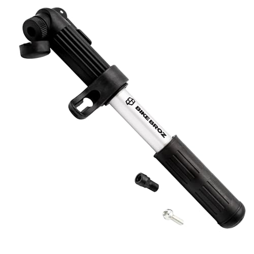 Mini Fahrradpumpe mit Doppelhub für alle Ventile (AV, SV, DV) | Kleine Fahrrad Luftpumpe für Rennrad, E-Bike, MTB und Co | Tragbare Handpumpe Perry Portable by BIKE BROZ von BIKE BROZ