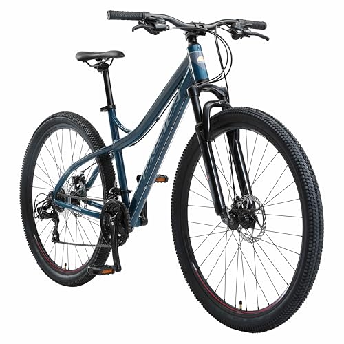 BIKESTAR Hardtail Aluminium Mountainbike Shimano 21 Gang Schaltung, Scheibenbremse 29 Zoll Reifen | 18 Zoll Rahmen Alu MTB | Blau & Grau von BIKESTAR