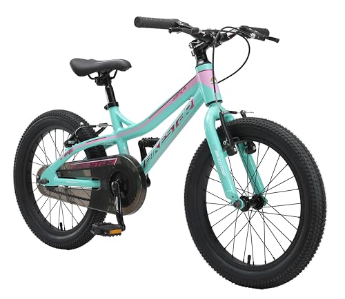 BIKESTAR Kinder Fahrrad Aluminium Mountainbike mit V-Bremse für Mädchen und Jungen ab 5 Jahre | 18 Zoll Kinderrad MTB | Mint von BIKESTAR