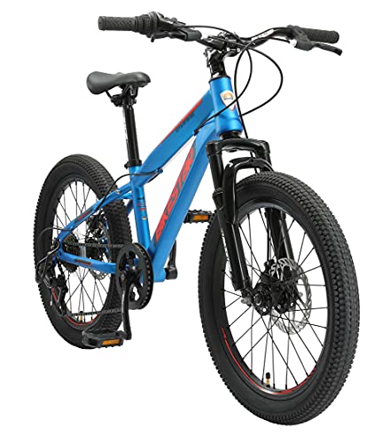 BIKESTAR Kinder Fahrrad Mountainbike 7 Gang Shimano, Scheibenbremse ab 6 Jahre | 20 Zoll Kinderrad MTB | Blau von BIKESTAR