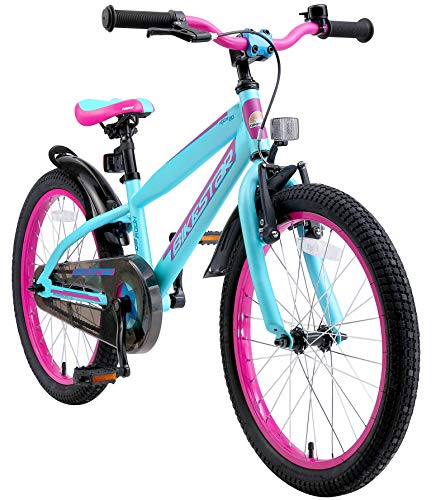 BIKESTAR Kinderfahrrad 20 Zoll für Mädchen und Jungen ab 6 Jahre | 20er Kinderrad Mountainbike | Fahrrad für Kinder Berry & Türkis | Risikofrei Testen von BIKESTAR