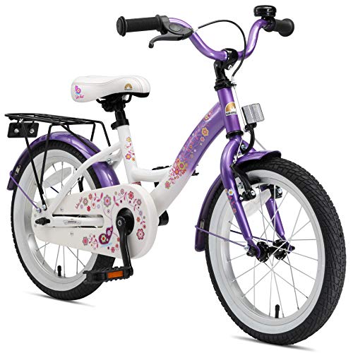 BIKESTAR Kinderfahrrad für Mädchen ab 4-5 Jahre | 16 Zoll Kinderrad Classic | Fahrrad für Kinder Lila & Weiß | Risikofrei Testen von BIKESTAR