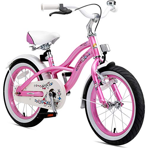 BIKESTAR Kinderfahrrad für Mädchen ab 4-5 Jahre | 16 Zoll Kinderrad Cruiser | Fahrrad für Kinder Pink | Risikofrei Testen von BIKESTAR