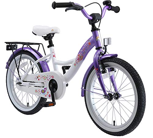 BIKESTAR Kinderfahrrad für Mädchen ab 5 Jahre | 18 Zoll Kinderrad Classic | Fahrrad für Kinder Lila & Weiß | Risikofrei Testen von BIKESTAR