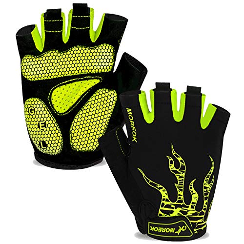 BIKINGMOREOK Fahrradhandschuhe Radhandschuhe Herren Damen Halbfinger Atmungsaktiv Radsporthandschuhe,5MM SBR Gel Stoßdämpfende rutschfeste MTB Mountainbike Handschuhe Unisex-Gelb-M BIKINGMOREOK Fahrradhandschuhe Radhandschuhe Herren Damen Halbfinger Atmungsaktiv Radsporthandschuhe,5MM SBR Gel Stoßdämpfende rutschfeste MTB Mountainbike Handschuhe Unisex-Gelb-M von BIKINGMOREOK