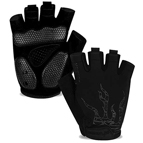 BIKINGMOREOK Fahrradhandschuhe Radhandschuhe Herren Damen Halbfinger Atmungsaktiv Radsporthandschuhe,5MM SBR Gel Stoßdämpfende rutschfeste MTB Mountainbike Handschuhe Unisex-Schwarz-L BIKINGMOREOK Fahrradhandschuhe Radhandschuhe Herren Damen Halbfinger Atmungsaktiv Radsporthandschuhe,5MM SBR Gel Stoßdämpfende rutschfeste MTB Mountainbike Handschuhe Unisex-Schwarz-L von BIKINGMOREOK