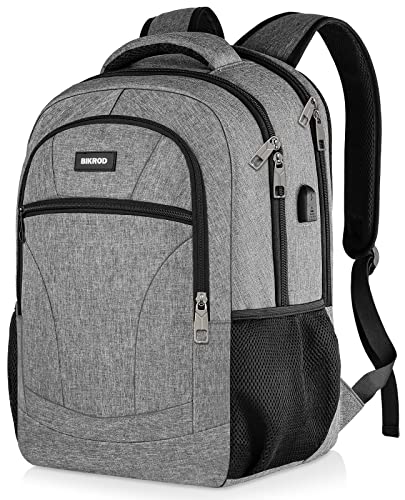 BIKROD Rucksack Herren und Damen, Schulrucksack Jungen Mädchen Teenager, 15.6 Zoll Laptop Arbeit Daypack mit USB-Ladeanschluss für Business Wandern Reisen Camping Schulranzen, Grau BIKROD Rucksack Herren und Damen, Schulrucksack Jungen Mädchen Teenager, 15.6 Zoll Laptop Arbeit Daypack mit USB-Ladeanschluss für Business Wandern Reisen Camping Schulranzen, Grau von BIKROD
