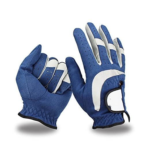 Golfhandschuh 1 Pair Mens Golfhandschuh Atmungsaktiv blauer Micro-weicher Stoff links rechts LH RH. Hand rutschfeste Handschuhe für Männer Golfhandschuhe Herren ( Color : 1 pair , Size : 27 XX-Large ) von BINCIBH