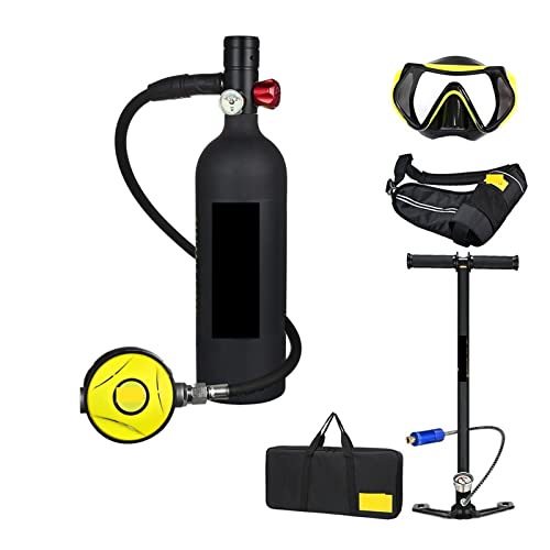 BINGNU Mini-Tauchflasche Tragbare Sauerstoffflasche for Tauchen Mit 1 L Fassungsvermögen für Angeln, Schnorcheln und zur Notfallrettung(Color:Noir) von BINGNU