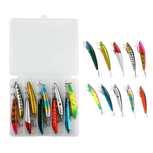 Angelköder Set Barschköder Hochwurfköder, Barschköder, Wobbler 10 Teilig Angelzubehör Set Perfekt zum Angeln auf Forellen Barsche Raubfische Zander und Hechte Gummiköder für Süß- und Salzwasser Angelköder Set Barschköder Hochwurfköder, Barschköder, Wobbler 10 Teilig Angelzubehör Set Perfekt zum Angeln auf Forellen Barsche Raubfische Zander und Hechte Gummiköder für Süß- und Salzwasser von BIODEGREEN