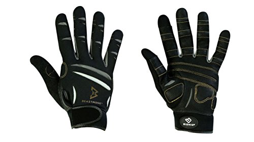 Bionic The Official Glove of Marshawn Lynch Gloves Beast Mode Damen Vollfinger-Fitness-/Hebehandschuhe mit natürlicher Passform-Technologie, Schwarz (Paar)… (Medium) von BIONIC
