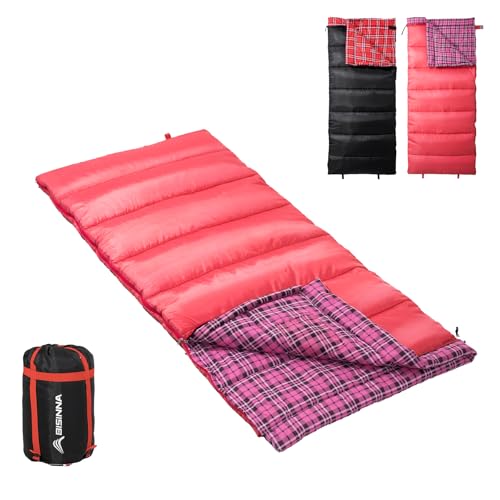 BISINNA XL Baumwoll Flanell-Schlafsack für Camping, 2-3 Jahreszeiten, Erwachsenen-Schlafsack für Wandern, Camping, Innen- und Außenbereich, mit Kompressionsack BISINNA XL Baumwoll Flanell-Schlafsack für Camping, 2-3 Jahreszeiten, Erwachsenen-Schlafsack für Wandern, Camping, Innen- und Außenbereich, mit Kompressionsack von BISINNA