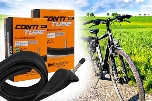 2 Fahrradschlauch Continental Tour 28 Zoll Slim, 28-37/622-642, 700C Autoventil, Schrader AV 40mm - 28-622 - 37-622 I 28-630 - 32-630 2 Fahrradschlauch Continental Tour 28 Zoll Slim, 28-37/622-642, 700C Autoventil, Schrader AV 40mm - 28-622 - 37-622 I 28-630 - 32-630 von BISOMO