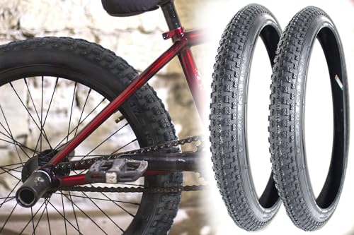 2X Fahrradreifen 20 x 1.75 Zoll, 47-406, BMX Reifen, Kinderfahrrad mit Stollenprofil, hervorragender Grip auch bei Nässe 2X Fahrradreifen 20 x 1.75 Zoll, 47-406, BMX Reifen, Kinderfahrrad mit Stollenprofil, hervorragender Grip auch bei Nässe von BISOMO