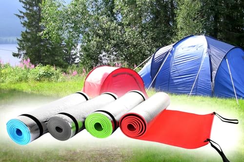 BISOMO Campingmatte, Isomatte mit Alu Beschichtung Schutz vor Kälte + Feuchtigkeit 180 x 50cm Thermomatte Bodenmatte, Outdoor Zelten Camping Festival Strand von BISOMO