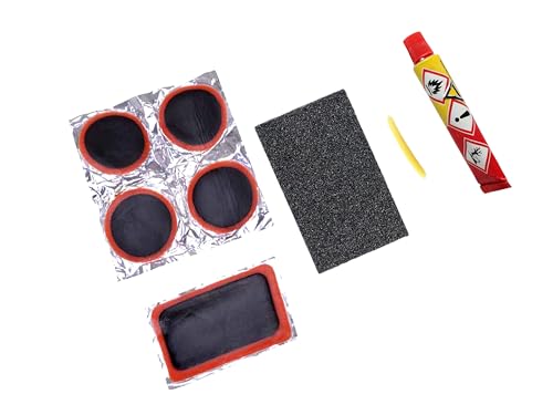 Fahrrad Flickzeug 10-teilig für Reparatur Schlauch, Pannen-Set, Flicken, E-Bike Kinderfahrrad, Kinderwagen, Roller, Laufrad Fahrrad Flickzeug 10-teilig für Reparatur Schlauch, Pannen-Set, Flicken, E-Bike Kinderfahrrad, Kinderwagen, Roller, Laufrad von BISOMO
