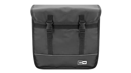 Fahrradtasche, Doppeltasche Fahrrad Gepäckträger, 35 Liter, Befestigung mit Klettverschluss, Canvas Schwarz, Grau oder PVC Schwarz Matt, 36 x 34 x 14 cm, Farbe:Schwarz matt Fahrradtasche, Doppeltasche Fahrrad Gepäckträger, 35 Liter, Befestigung mit Klettverschluss, Canvas Schwarz, Grau oder PVC Schwarz Matt, 36 x 34 x 14 cm, Farbe:Schwarz matt von BISOMO