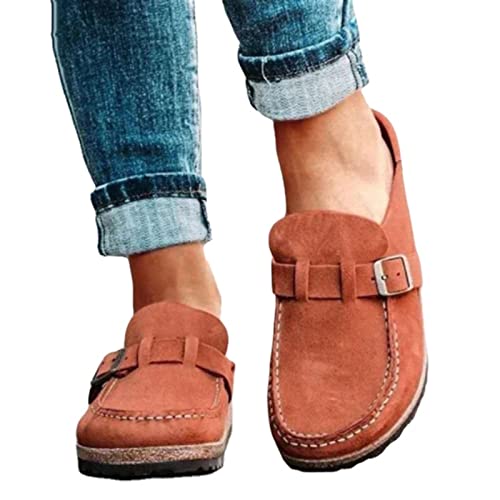 BIUBIULOVE Halbe Hausschuhe Für Damen, Echtleder-Kork-Fußbett-Clogs, Modische, Einfarbige, Flache, Bequeme Pantoletten Zum Hineinschlüpfen, Pantoletten Mit Fußgewölbeunterstützung (Hellbraun,42) BIUBIULOVE Halbe Hausschuhe Für Damen, Echtleder-Kork-Fußbett-Clogs, Modische, Einfarbige, Flache, Bequeme Pantoletten Zum Hineinschlüpfen, Pantoletten Mit Fußgewölbeunterstützung (Hellbraun,42) von BIUBIULOVE