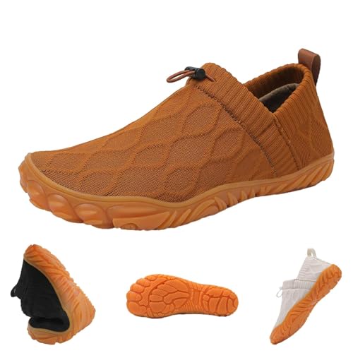 BIUBIULOVE Joyoasis Wasserschuhe, Joyoasis Wasserschuhe Gestrickt, Barfuß-Wasserschuhe, Barfuß-Wander-Slip-On-Laufschuhe, Orthopädische Gestrickte Wasser-Sneaker (Braun,39) von BIUBIULOVE