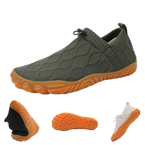 BIUBIULOVE Joyoasis Wasserschuhe, Joyoasis Wasserschuhe Gestrickt, Barfuß-Wasserschuhe, Barfuß-Wander-Slip-On-Laufschuhe, Orthopädische Gestrickte Wasser-Sneaker (Grün,44) von BIUBIULOVE