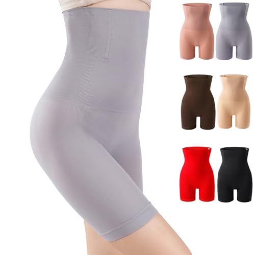 Silyka Bauchweghose Mit Hoher Taille, Silyka Bauch- Und Hüftliftinghose, Nahtlose Shapewear-Shorts, Silyka Hüftliftinghose, Shapewear Für Damen (Grau,M/L) von BIUBIULOVE