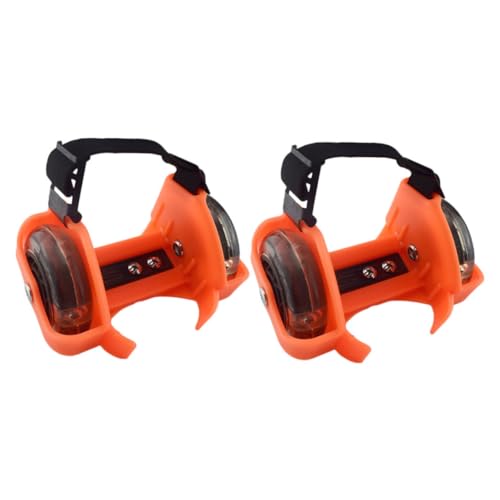 BIUDECO 1 Paar Rollschuhe Leuchtender Rollschuh Gleitrad Für Schuh Stabiles Schuhrad Schiebezubehör Roller Für Schuhe Verstellrad An Der Ferse Stabiles Fersenrad Skating-räder Orange PVC von BIUDECO