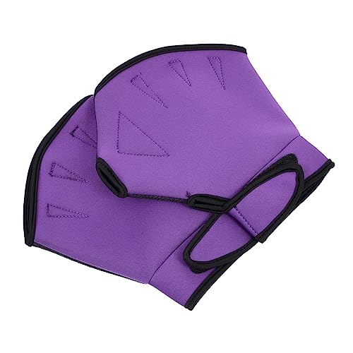 BIUDECO 1 Paar Schwimmhilfe Handschuhe Schwimmhandschuhe Für Damen Lila Schwimmhandschuhe Schwimmpaddel Für Die Hände Schwimmbad Nylon Schwimmausrüstung Violett Einstellbar Mann von BIUDECO