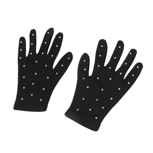 BIUDECO 1 Paar Skating-Handschuhe Partyhandschuhe Handschuhe Für Leistung Tanzparty-Handschuhe Mädchen Eislaufzubehör Mädchenhandschuhe Dekorativ Party-fingerhandschuhe -Stoff Black von BIUDECO