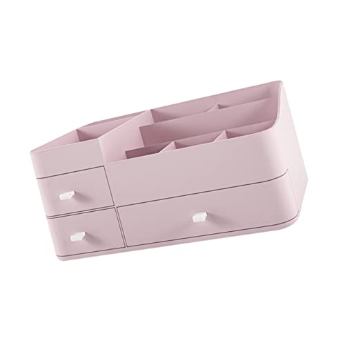 BIUDECO 1 Stück Rosa Kunststoff Kosmetik Mit Schublade Desktop Make Up Organizer Für Schminktisch Und Badezimmer Praktischer Kosmetik Organizer Für Eine Ordentliche von BIUDECO