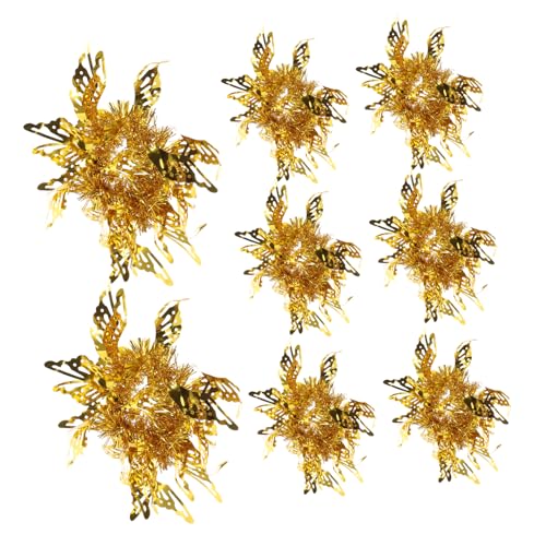 BIUDECO 8st Cheerleader-handgelenksblume Leistungsstütze Cheerleader-armbandball Cheerleader-Pompons Sportveranstaltungen Jubeln Poms Zu Cheer Pompom Requisiten Plastik Golden von BIUDECO