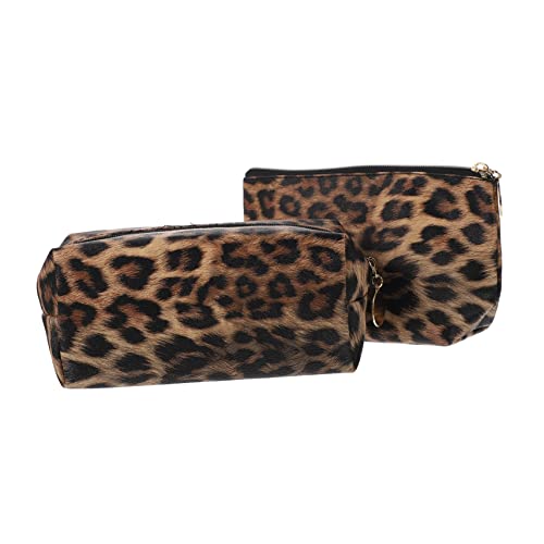 BIUDECO Makeup Tasche 2St Leopard-Kosmetiktasche Toilettenartikel-Organizer Kosmetiktasche mit Leopardenmuster Make-up-Taschen Schminktäschchen mit Leopardenmuster Kulturbeutel BIUDECO Makeup Tasche 2St Leopard-Kosmetiktasche Toilettenartikel-Organizer Kosmetiktasche mit Leopardenmuster Make-up-Taschen Schminktäschchen mit Leopardenmuster Kulturbeutel von BIUDECO
