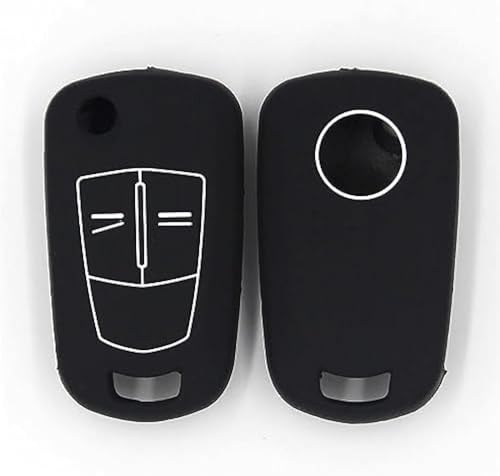 BIVVI Silikon 3-Tasten-Funkschlüssel-Autoschlüssel-Silikonhülle, für Opel Astra H Corsa D-Abzeichen, Schwarz von BIVVI
