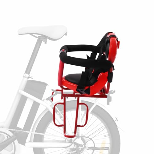 BJTDLLX Fahrrad Kindersitz Hinten Fahrradsitz Kinder, Kinderfahrradsitz Fahrradsitz Hinten mit Pedal, Fahrradkindersitz Hinten Kindersitz Fahrrad für Mountainbikes für 6 Monate -6 Jahre alt (Rot) von BJTDLLX