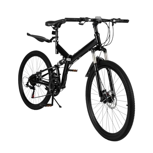 BJTDLLX Klapprad Erwachsene Premium Fahrrad | 26 Zoll Mountainbike | Deluxe 21-Gang MTB | Doppelscheibenbremse | Geeignet ab 160-190cm von BJTDLLX
