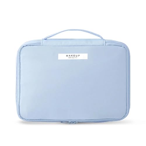 Makeup Tasche Klein Ladies Portable High Appearance Index Cosmetic Bag Large-Capacity Travel Washing Bag Three-dimensional Makeup Storage Bag Kosmetische Aufbewahrungstasche(Blue Large) von BJYCCAR