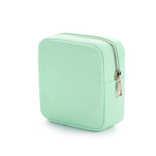 Makeup Tasche Klein Nylon Mini Makeup Bag Toiletry Cosmetic Storage Bag Waterproof Zipper Small Pouch Coin Sanitary Napkin Purse for Women Girls Kosmetische Aufbewahrungstasche(Light Green) von BJYCCAR