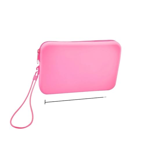 Makeup Tasche Klein Small Square Silicone Cosmetic Storage Bag Large Capacity Travel Makeup Brush Holder Portable Cosmetic Waterproof Organizer Kosmetische Aufbewahrungstasche(Rose Red) von BJYCCAR