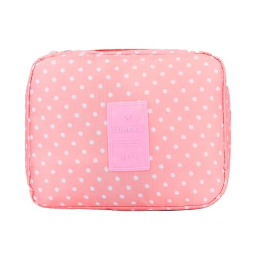 Makeup Tasche Klein Waterproof Cosmetic Bag for Women Packing Cubes for Travel Large Capacity Makeup Bag Travel Organizer Toiletry Wash Storage Bags Kosmetische Aufbewahrungstasche(Pink dots) von BJYCCAR