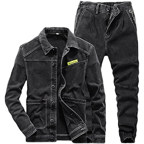 Herren Streetwear Casual Sets Herren 9 Style Denim Anzug 2-teiliges Set Einreiher Jeansjacke + Jeans Bigsize 4XL 26792786 Jacke 2XL Jeans 38 von BKDTDYL