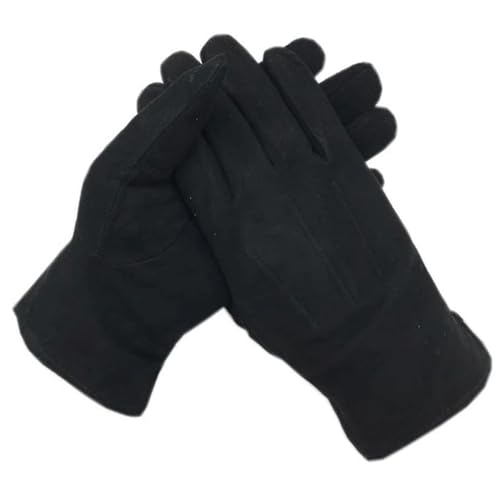 BKEKM Handschuhe Warme Herrenhandschuhe, modische Wildleder-Handschuhe, Baumwollfutter, Winterhandschuhe, Outdoor, Winddicht, warm, Fahren, Reithandschuhe weich von BKEKM