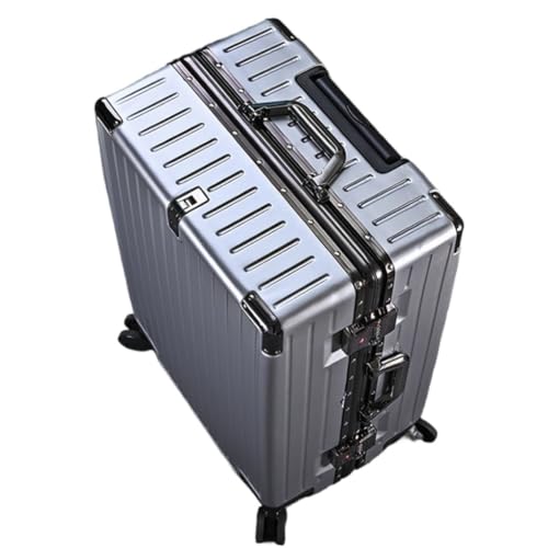 BKRJBDRS Koffer Aluminiumrahmen-Koffer für Männer und Frauen, geräuschloser Universal-Rollen-Trolley, Studenten-Reisecode-Box-Koffer von BKRJBDRS