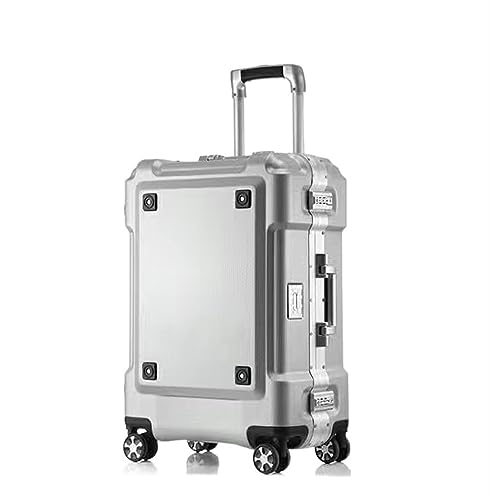 BKRJBDRS Koffer Gepäck Aluminiumrahmen Trolley-Koffer Trolley-Koffer Reisekoffer Stilvoller, einfacher Gepäck-Boarding-Koffer mit Wasserbecherhalter von BKRJBDRS