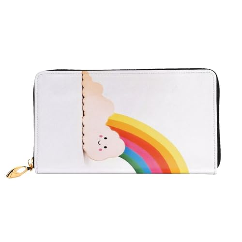 BKTRAVERPT Lange Geldbörse aus Leder, klein, regenbogenfarben, mit Reißverschluss, stilvoller Kreditkarten-Organizer, Clutch-Tasche für Damen und Herren, Handy-Geldbörse, 3D-Druckmuster, von BKTRAVERPT