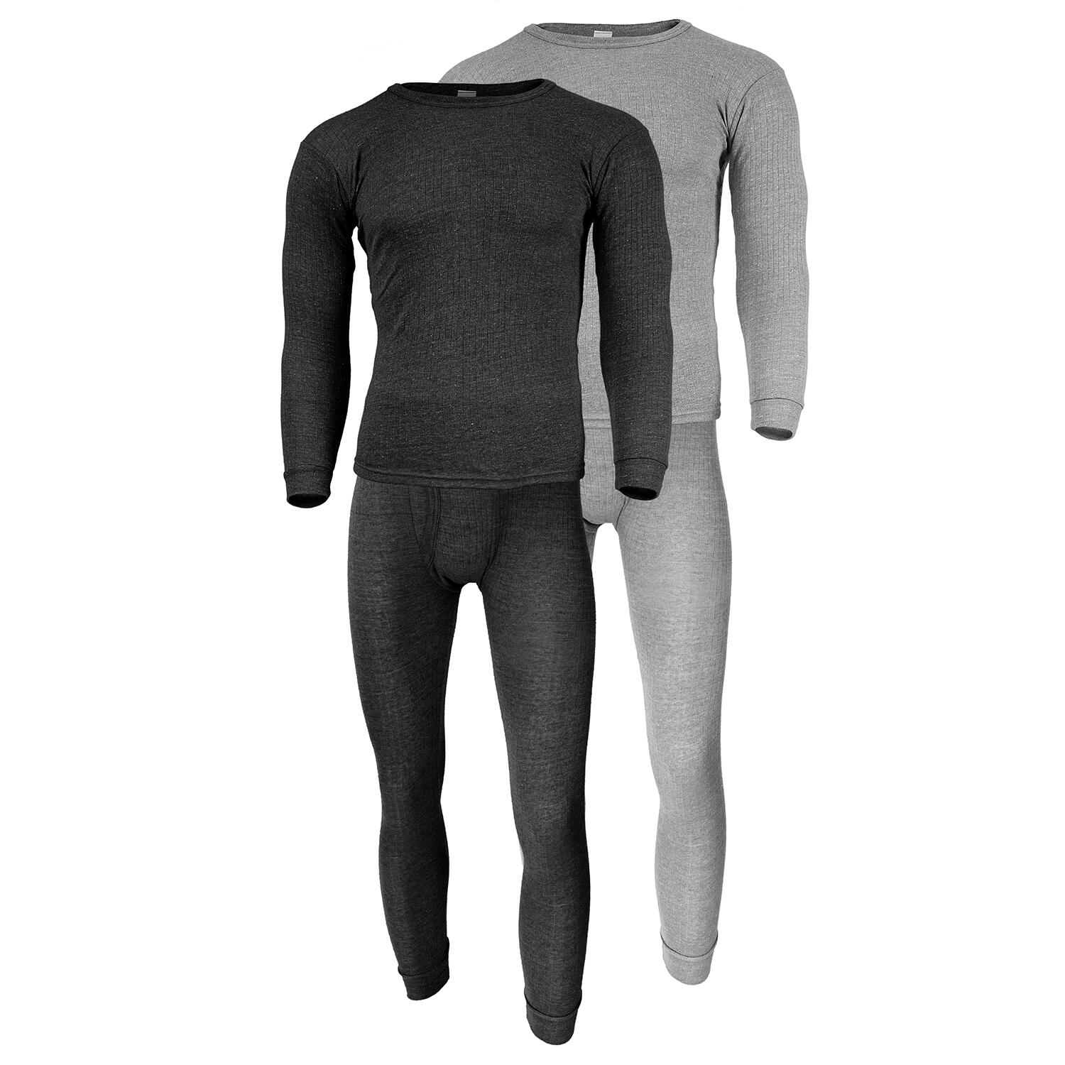 Thermounterwäsche Herren 2er Set | Hemd + Hose | Innenfleece | Anthrazit/Grau von BLACK SNAKE