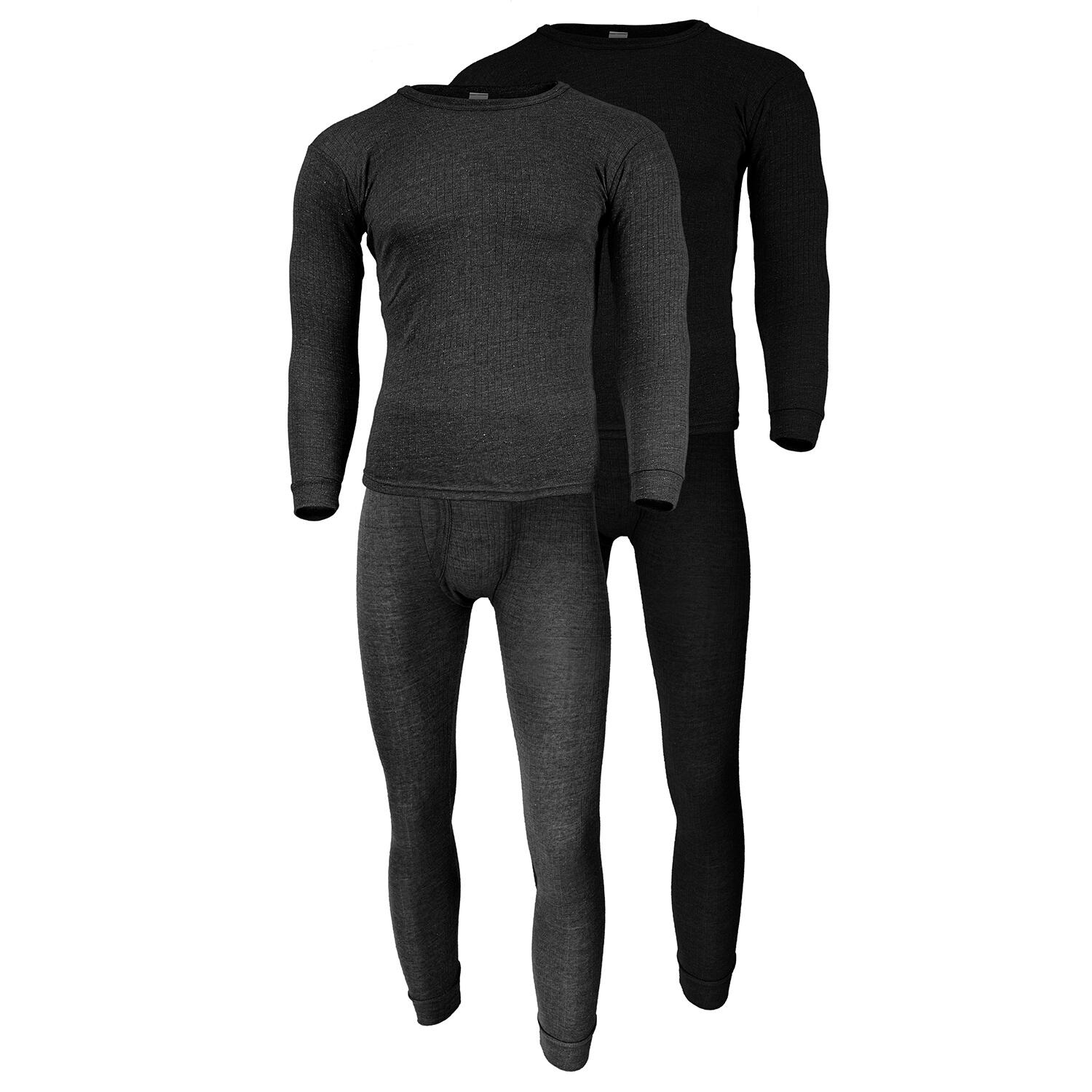 Thermounterwäsche Herren 2er Set | Hemd + Hose | Innenfleece | Anthrazit/Schwarz von BLACK SNAKE