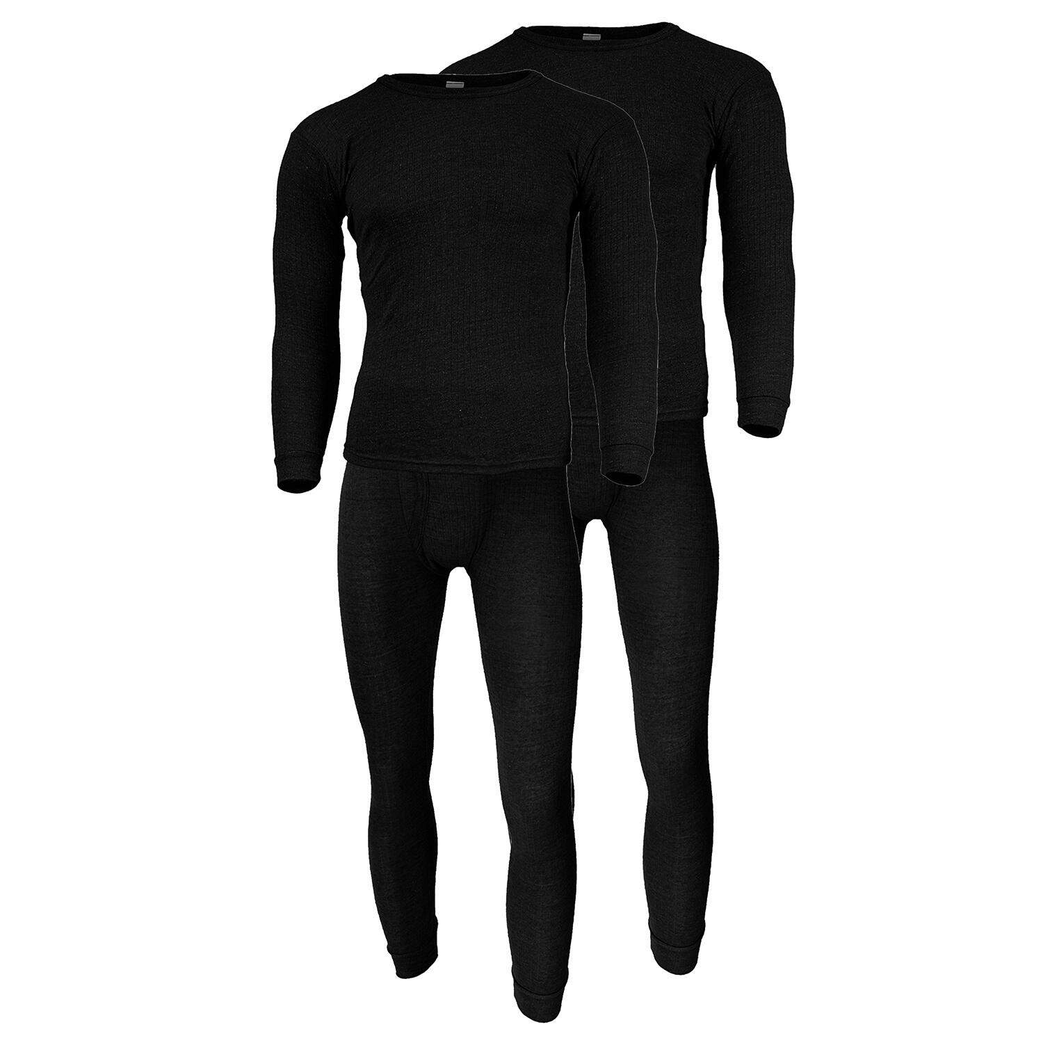 Thermounterwäsche Herren 2er Set | Hemd + Hose | Innenfleece | Schwarz von BLACK SNAKE